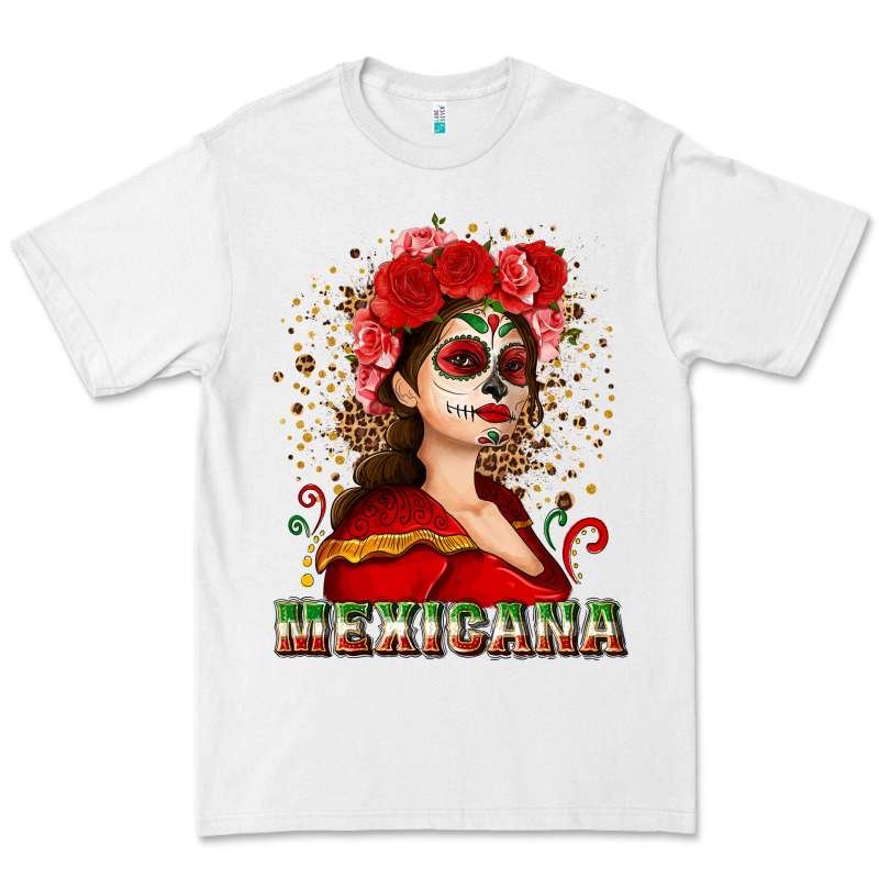Sugar Skull Girl With Mexicana Premium Tee by NancyCooperArtShop | Teevron
