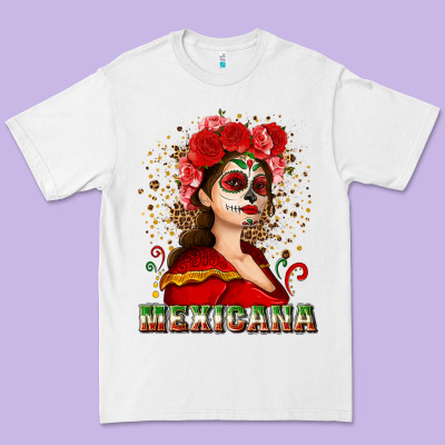 Sugar Skull Girl With Mexicana Premium Tee Designed By Nancycooperartshop