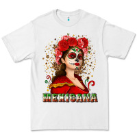 White Sugar skull girl with Mexicana Premium Tee - NancyCooperArtShop