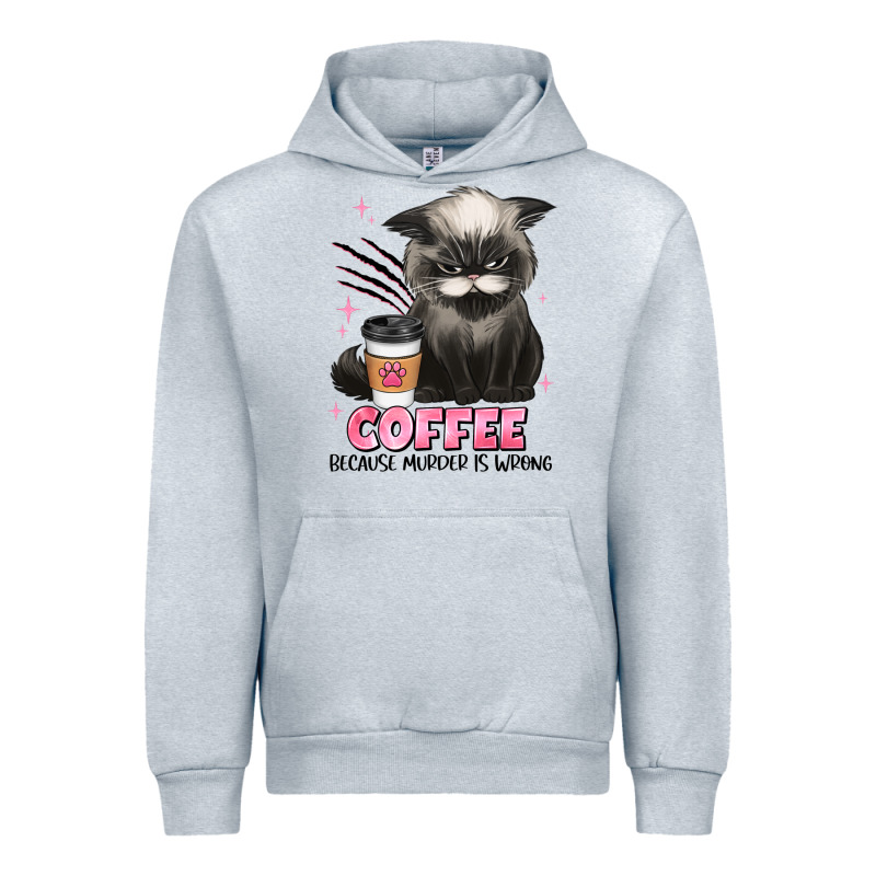 Coffee Because Murder Is Wrong Grumpy Cat Urban Hoodie by JahusDesignShop | Teevron