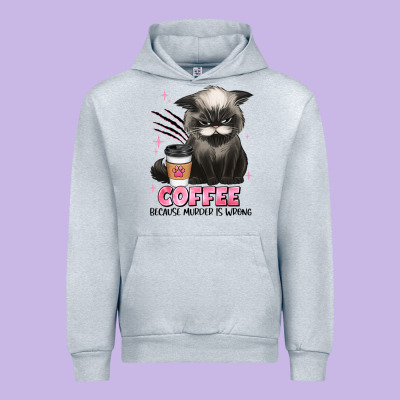 Coffee Because Murder Is Wrong Grumpy Cat Urban Hoodie Designed By Jahusdesignshop