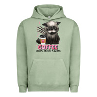 Pigment Oil Green coffee because murder is wrong grumpy cat Urban Hoodie - JahusDesignShop