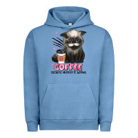 Pigment Pebble Blue coffee because murder is wrong grumpy cat Urban Hoodie - JahusDesignShop