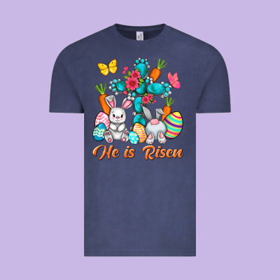 He Is Risen With Cross Easter Day Vintage Tee Designed By Howdyjamesfarm
