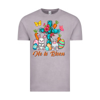 Vintage Zinc He is risen with Cross Easter Day Vintage Tee - HowdyJamesFarm