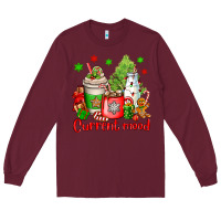 Burgundy current mood christmas Long Sleeve Tee - OliviaCreatesArt