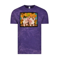 Cloud Purple fall pigs Vintage Tee - Jasminsmagicworld