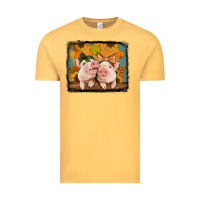 Vintage Mustard fall pigs Vintage Tee - Jasminsmagicworld