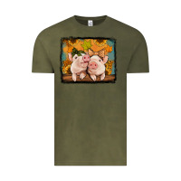 Vintage Olive fall pigs Vintage Tee - Jasminsmagicworld