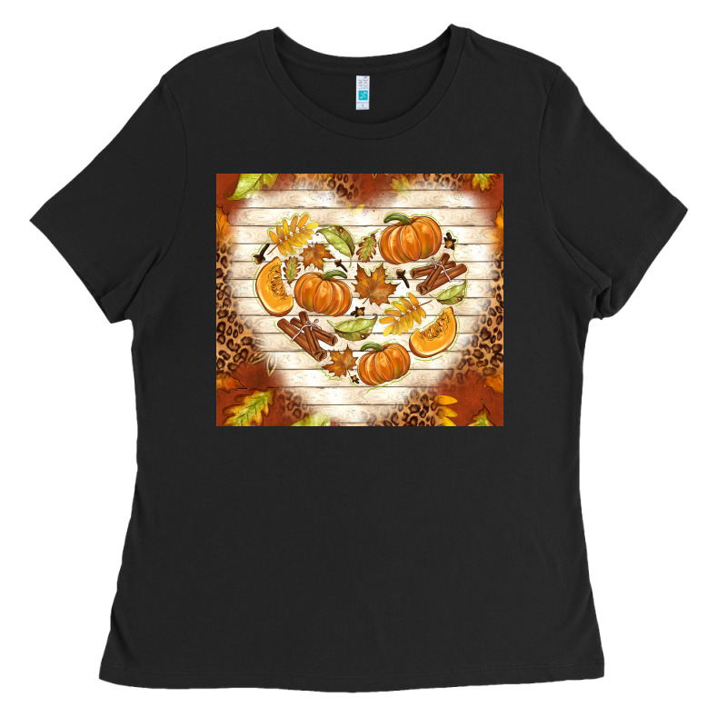 Fall Heart With Leopard Ladies Tee by TumblerDesignByShophia | Teevron