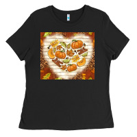 Black fall heart with leopard Ladies Tee - TumblerDesignByShophia