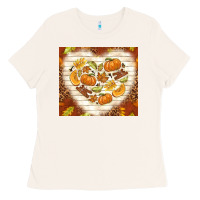Bone fall heart with leopard Ladies Tee - TumblerDesignByShophia