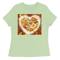 Matcha fall heart with leopard Ladies Tee - TumblerDesignByShophia