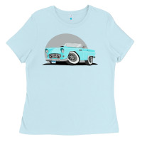 Baby Blue 55 thunderbird Ladies Tee - longCreatives