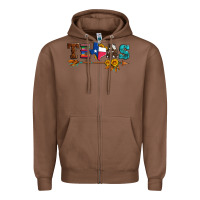 Chestnut texas with arrow and sunflowers Zipper Hoodie - Artiststas