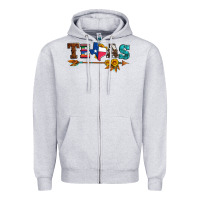 Heather Grey texas with arrow and sunflowers Zipper Hoodie - Artiststas