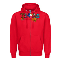 Red texas with arrow and sunflowers Zipper Hoodie - Artiststas