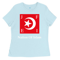 Baby Blue Nation Of Islam Flag Ladies Tee - longCreatives