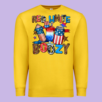 Red White Boozy Premium Sweatshirt Designed By Adodesignshop