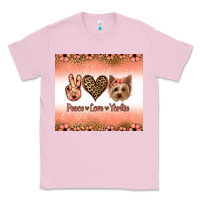 Bubblegum Pink peace love yorkie Classic Tee - Jasminsmagicworld