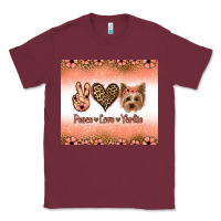 Burgundy peace love yorkie Classic Tee - Jasminsmagicworld