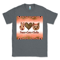 Charcoal Heather peace love yorkie Classic Tee - Jasminsmagicworld