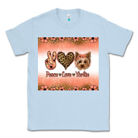 Dusty Blue peace love yorkie Classic Tee - Jasminsmagicworld