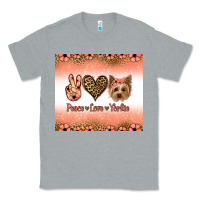 Heather Grey peace love yorkie Classic Tee - Jasminsmagicworld