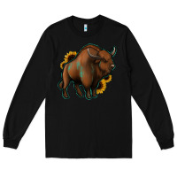 Black Western  Bison Long Sleeve Tee - Jasminsmagicworld
