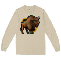 Mushroom Western  Bison Long Sleeve Tee - Jasminsmagicworld