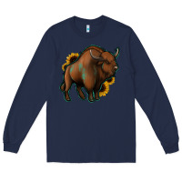 Navy Western  Bison Long Sleeve Tee - Jasminsmagicworld