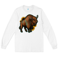 White Western  Bison Long Sleeve Tee - Jasminsmagicworld