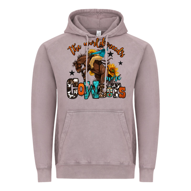 The World Needs More Cowboys Vintage Hoodie by OliviaCreatesArt | Teevron
