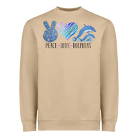 Mushroom Peace Love Dolphins Dolphin Lovers Women Men Girls Boys Funny Gift Heavyweight Sweatshirt - longCreatives
