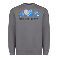 Storm Peace Love Dolphins Dolphin Lovers Women Men Girls Boys Funny Gift Heavyweight Sweatshirt - longCreatives