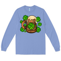 Colony Blue St. Patrick's Beer and shamrock Long Sleeve Tee - OliviaCreatesArt