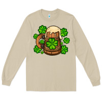 Mushroom St. Patrick's Beer and shamrock Long Sleeve Tee - OliviaCreatesArt