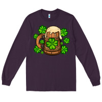 Plum St. Patrick's Beer and shamrock Long Sleeve Tee - OliviaCreatesArt