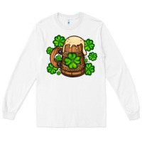 White St. Patrick's Beer and shamrock Long Sleeve Tee - OliviaCreatesArt
