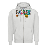 Dove Grey love texas serape cowhide cactus and sunflowers Zipper Hoodie - Artiststas