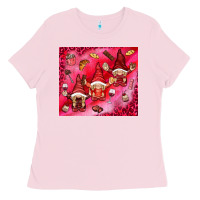 Bubblegum Pink gnomies with food elements tumbler hjf Ladies Tee - HowdyJamesFarm