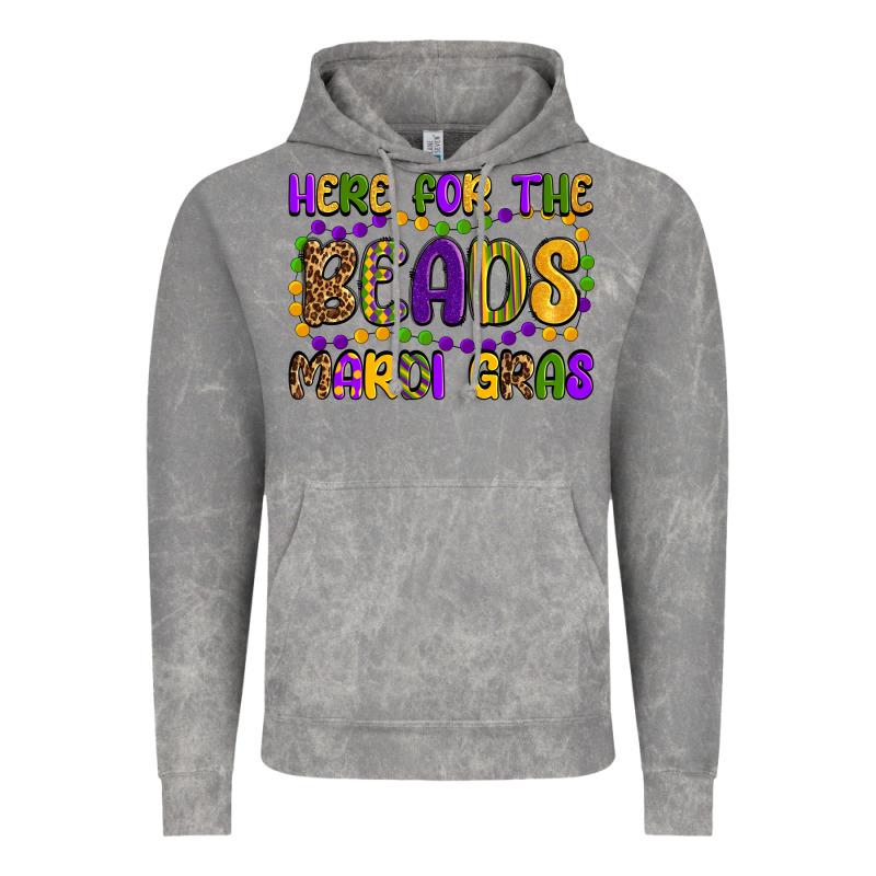 Here For The Beads Mardi Gras Vintage Hoodie by OliviaCreatesArt | Teevron
