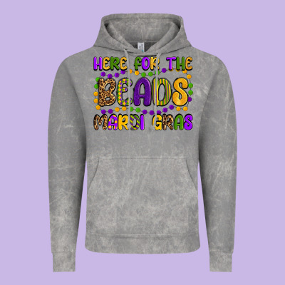 Here For The Beads Mardi Gras Vintage Hoodie Designed By Oliviacreatesart