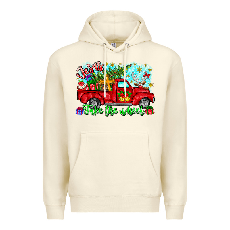 Jesus Take The Wheel Premium Hoodie by CowhideDigitalArt | Teevron