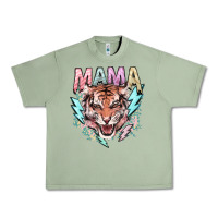 Oil Green Mama tiger lightning bolt Urban Heavy Tee - HowdyJamesFarm