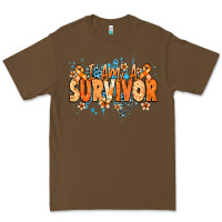 Cacao I am a survivor orange ribbon Kidney Cancer Premium Tee - NancyCooperArtShop