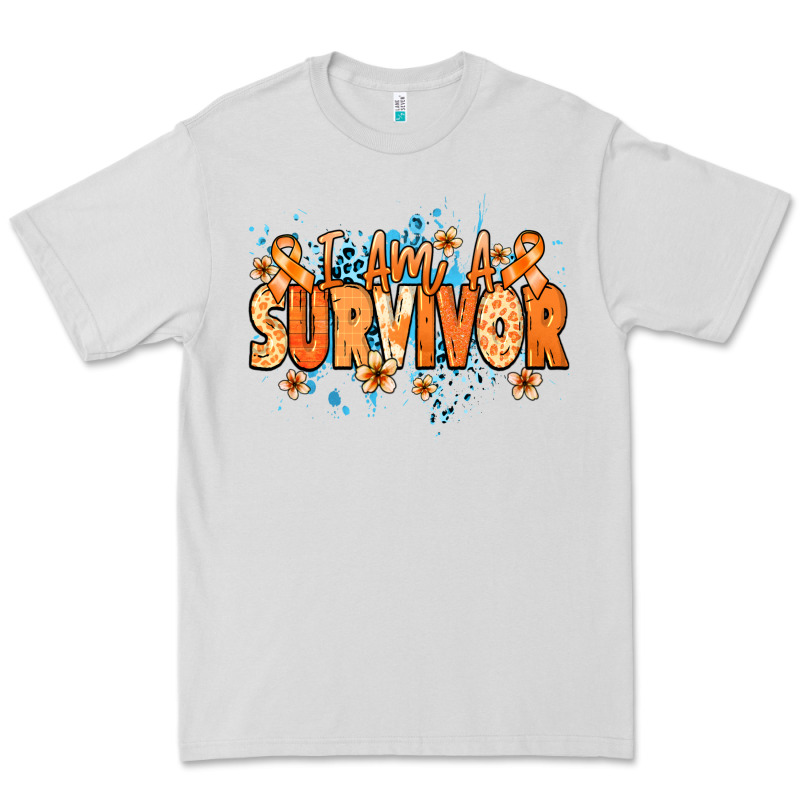 I Am A Survivor Orange Ribbon Kidney Cancer Premium Tee by NancyCooperArtShop | Teevron