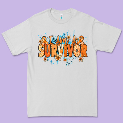 I Am A Survivor Orange Ribbon Kidney Cancer Premium Tee Designed By Nancycooperartshop