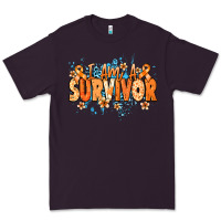 Plum I am a survivor orange ribbon Kidney Cancer Premium Tee - NancyCooperArtShop