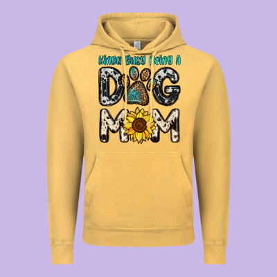 Kinda Busy Being A Dog Mom Vintage Hoodie Designed By Oliviacreatesart